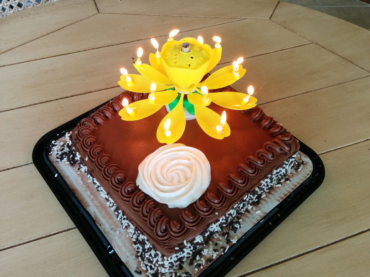 New Romantic Musical Lotus Flower Happy Birthday Party Gift Candle Lights  creative birthday candle music candle multi-color flower candle lotus  candle cake candle birthday gifts