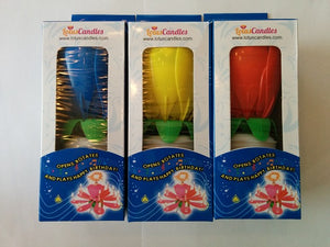 Lotus Candles Red / Blue / Yellow 3-Pack