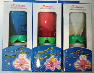 Lotus Candles Red / White / Blue 3-Pack